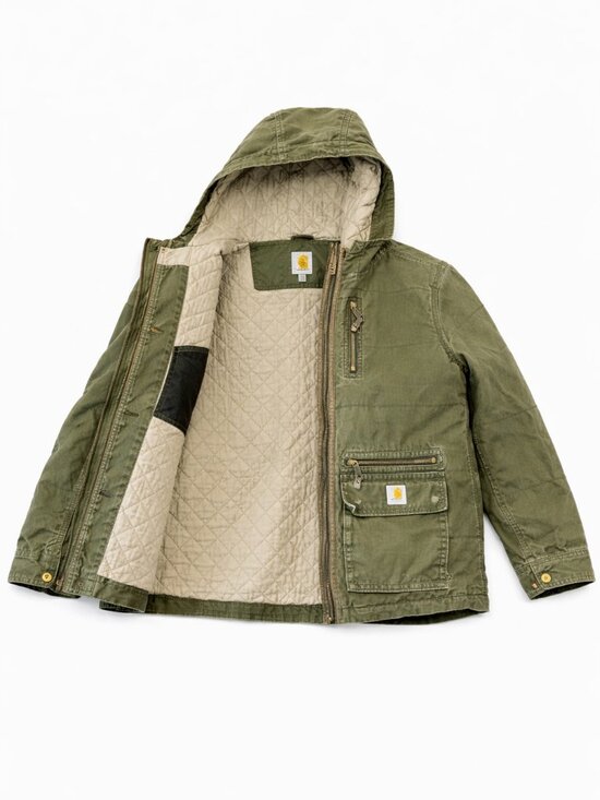 Carhartt Womens Gallatin Utility Jacket Quilt Lined Zip Front Hood 100667 Small - Picture 2 of 9